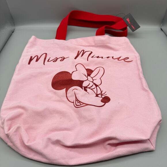 Disney Minnie Mouse Tote Bag Pink with Tag Forever 21 has some stains - Picture 1 of 7